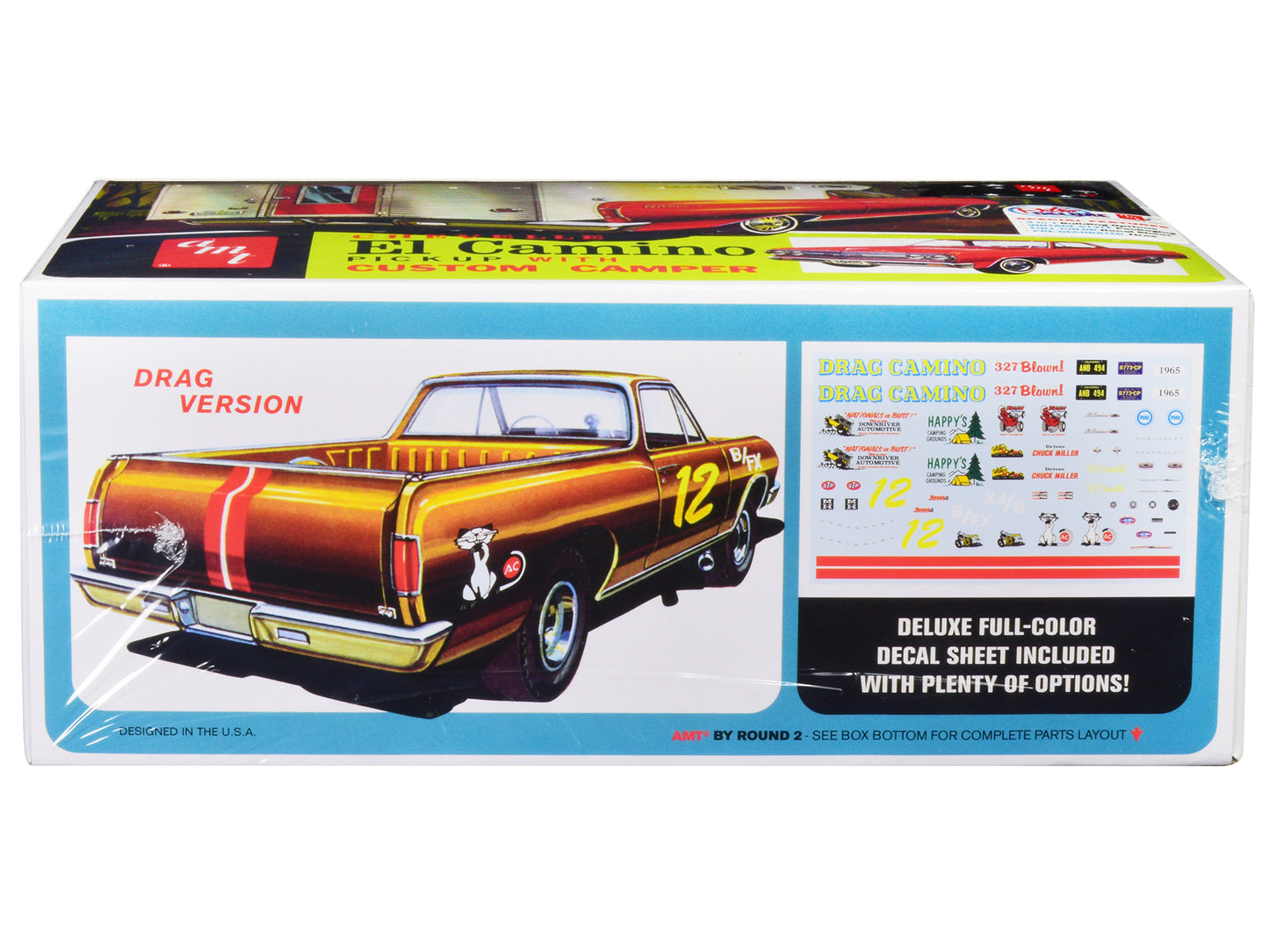 Skill 2 Model Kit 1965 Chevrolet El Camino with Camper 3-in-1 1/25 Scale by AMT <h2>Skill AMT</h2> <p>High-quality diecast car perfect for collectors and enthusiasts. Features detailed interior exteri