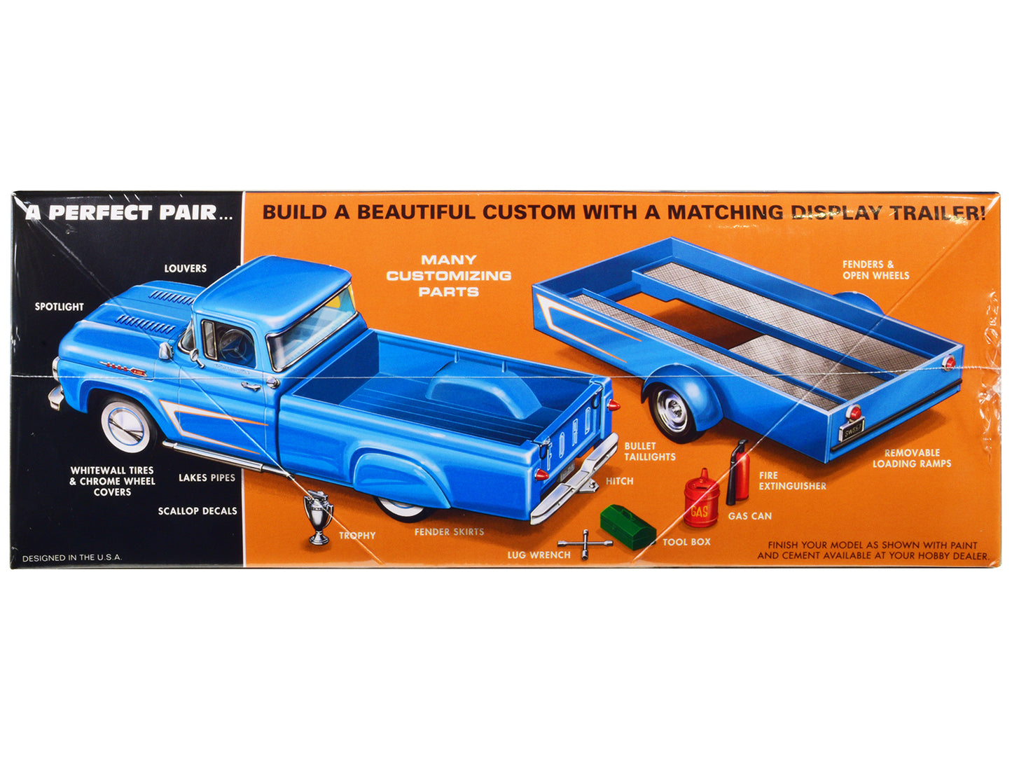 Skill 2 Model Kit 1960 Ford F-100 Pickup Truck with Trailer 3-in-1 1/25 Scale by AMT <h2>Skill AMT</h2> <p>High-quality diecast car perfect for collectors and enthusiasts. Features detailed interior e