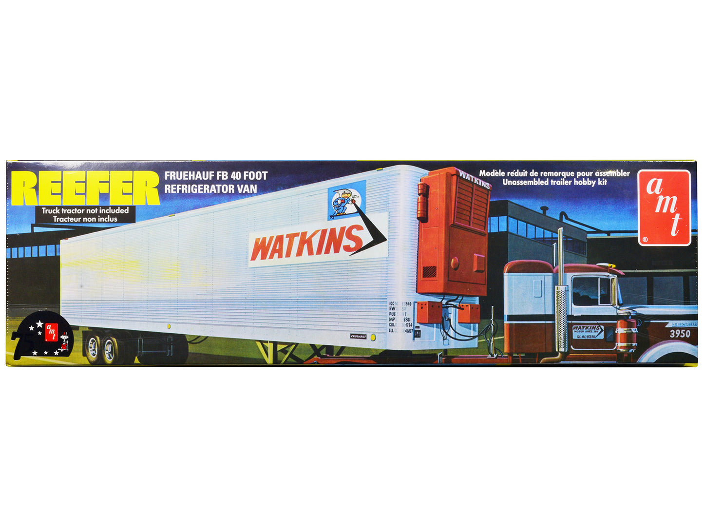 Skill 3 Model Kit Fruehauf FB 40' Refrigerated Trailer "Watkins Motor Lines" 1/25 Scale by AMT <h2>Skill AMT</h2> <p>High-quality diecast car perfect for collectors and enthusiasts. Features detailed