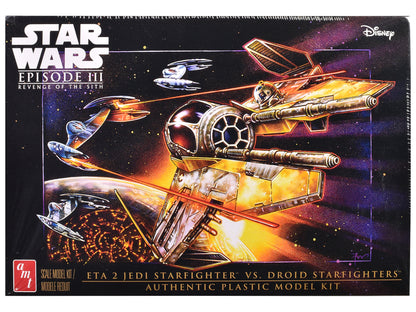 Skill 2 Model Kit ETA Jedi Starfighter VS. Droid Starfighters 4 Set "Star Wars: Episode III - Revenge of the Sith" (2005) Movie 1/48 Scale by AMT <h2>Skill AMT</h2> <p>High-quality diecast car perfect