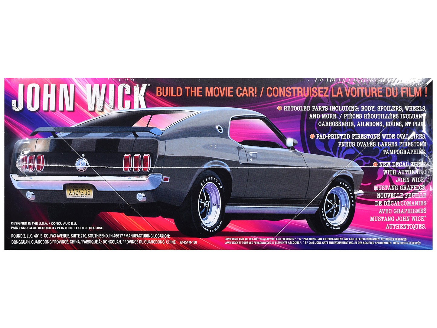 Skill 2 Model Kit 1969 Ford Mustang "John Wick" (2014) Movie 1/25 Plastic Model by AMT T&y