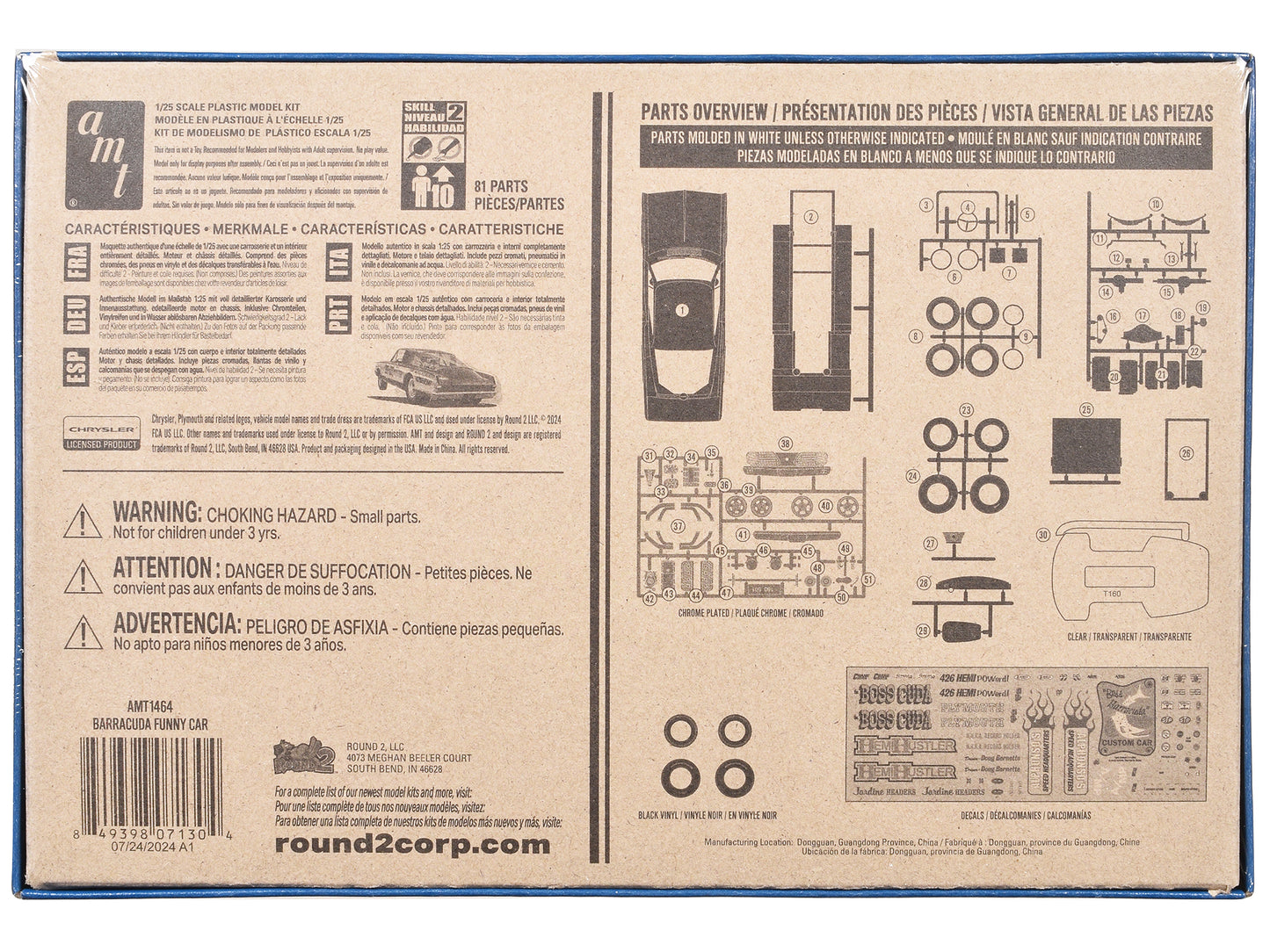 Skill 2 Model Kit 1966 Plymouth Barracuda Funny Car "Hemi Hustler" 1/25 Scale by AMT <h2>Skill AMT</h2> <p>High-quality diecast perfect for collectors and enthusiasts. Features detailed interior exter