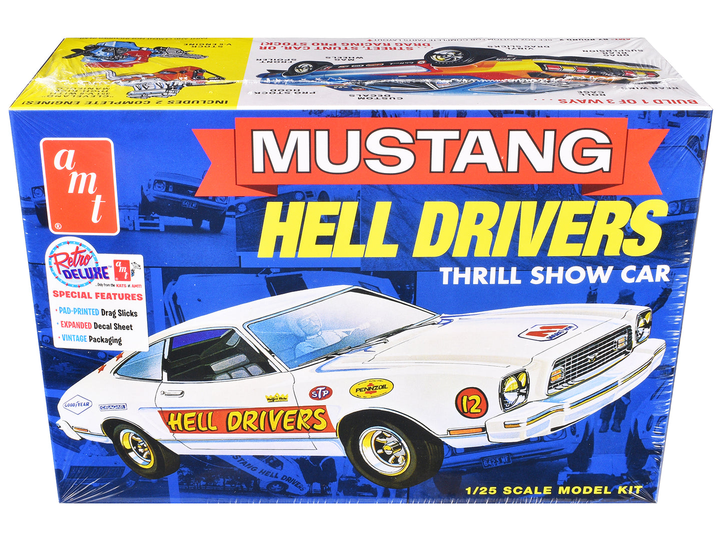 Skill 2 Model Kit 1977 Ford Mustang "Hell Drivers" Thrill Show Car 1/25 Scale by AMT <h2>Skill AMT</h2> <p>High-quality diecast perfect for collectors and enthusiasts. Features detailed interior exter