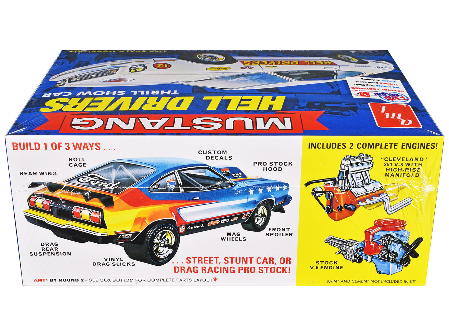 Skill 2 Model Kit 1977 Ford Mustang "Hell Drivers" Thrill Show Car 1/25 Scale by AMT <h2>Skill AMT</h2> <p>High-quality diecast perfect for collectors and enthusiasts. Features detailed interior exter