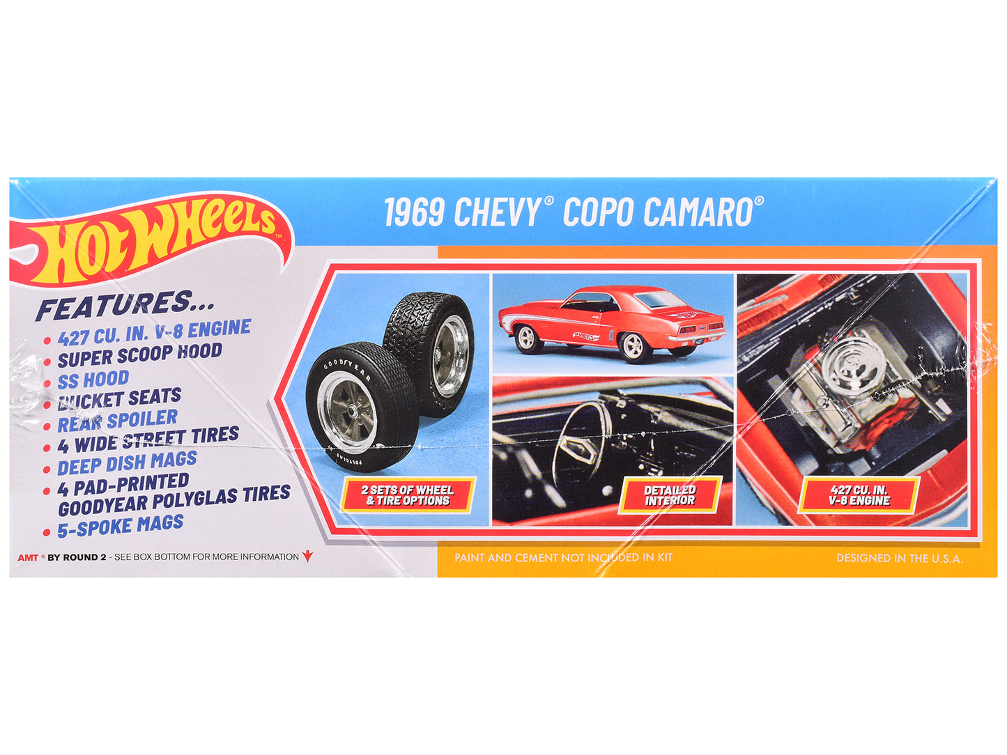 Hot Wheels Skill 2 Model Kit 1969 Chevrolet COPO Camaro "Hot Wheels" 1/25 Scale by AMT <h2>Skill AMT</h2> <p>High-quality diecast car perfect for collectors and enthusiasts. Features detailed interior