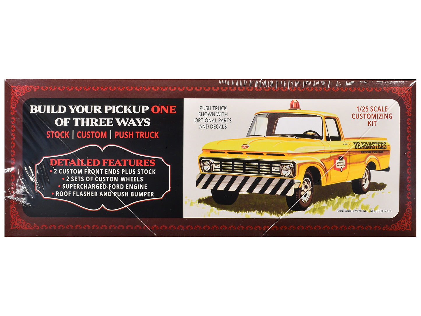 Skill 2 Model Kit 1963 Ford F-100 Pickup Truck "Four Sixes Ranch" 3-in-1 1/25 Scale by AMT <h2>Skill AMT</h2> <p>High-quality diecast car perfect for collectors and enthusiasts. Features detailed inte