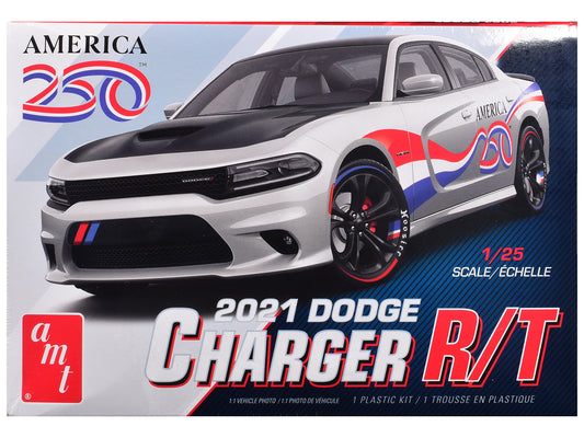 Skill 2 Model Kit 2021 Dodge Charger R/T "America 250" 1/25 Scale Model - AMT