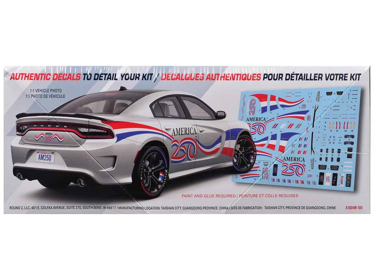 Skill 2 Model Kit 2021 Dodge Charger R/T "America 250" 1/25 Scale Model - AMT