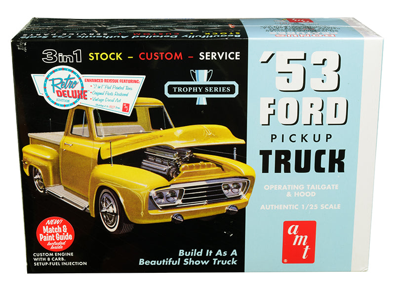 Skill 2 Model Kit 1953 Ford Pickup Truck "Trophy Series" 3 in 1 1/25 Scale by AMT <h2>Skill AMT</h2> <p>High-quality diecast car perfect for collectors and enthusiasts. Features detailed interior exte