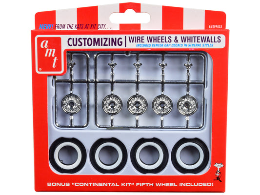 Skill 2 Model Kit Wire Wheels and Whitewall Tires Set of 5 Pieces for 1/25 Scale Models by AMT <h2>Skill AMT</h2> <p>High-quality diecast car perfect collectors enthusiasts. Features detailed interior