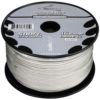 Audiopipe Primary Wire 16-Gauge 500 Foot Spool - White