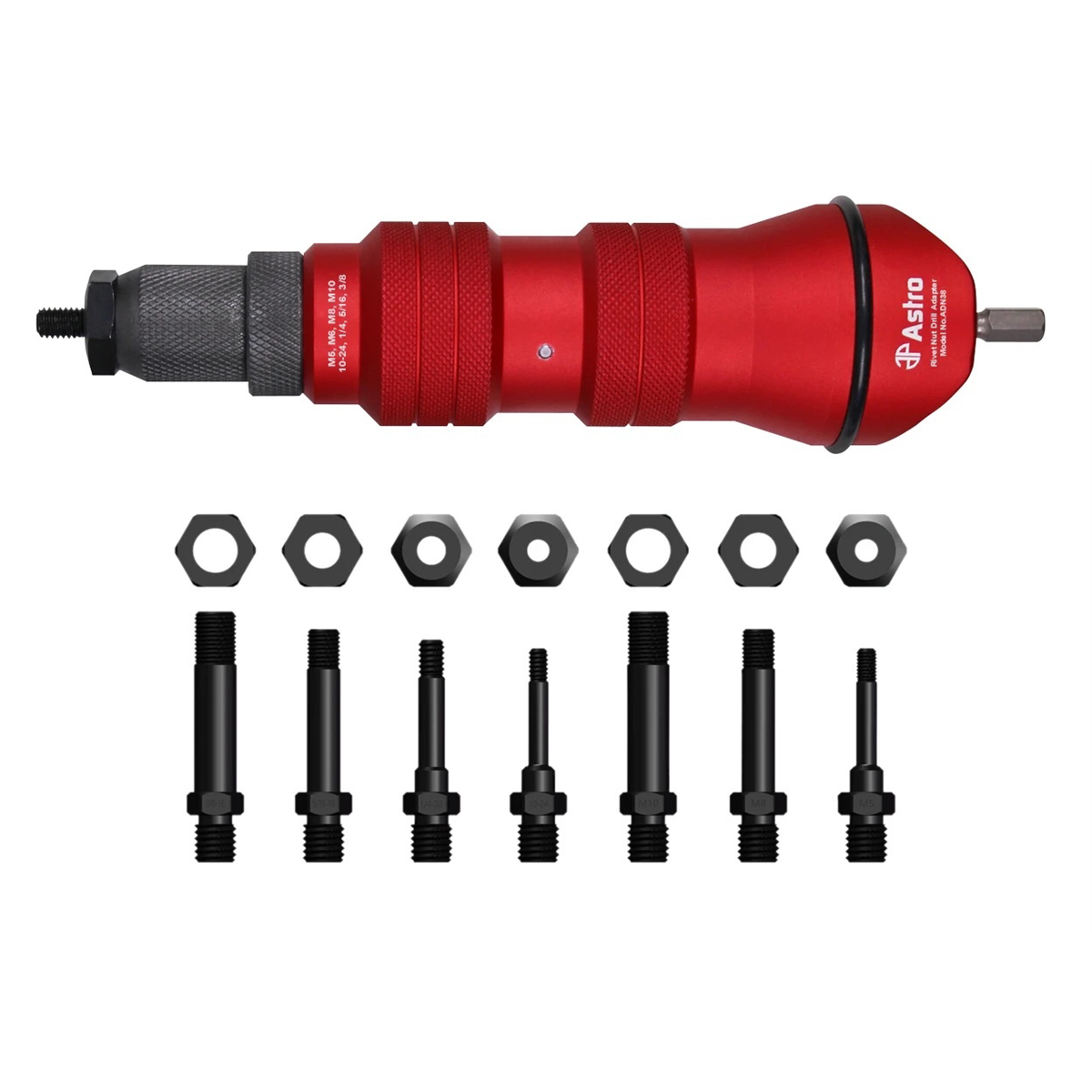 Astro Pneumatic XL Rivet Nut Drill Adapter Kit - 3/8" Capacity