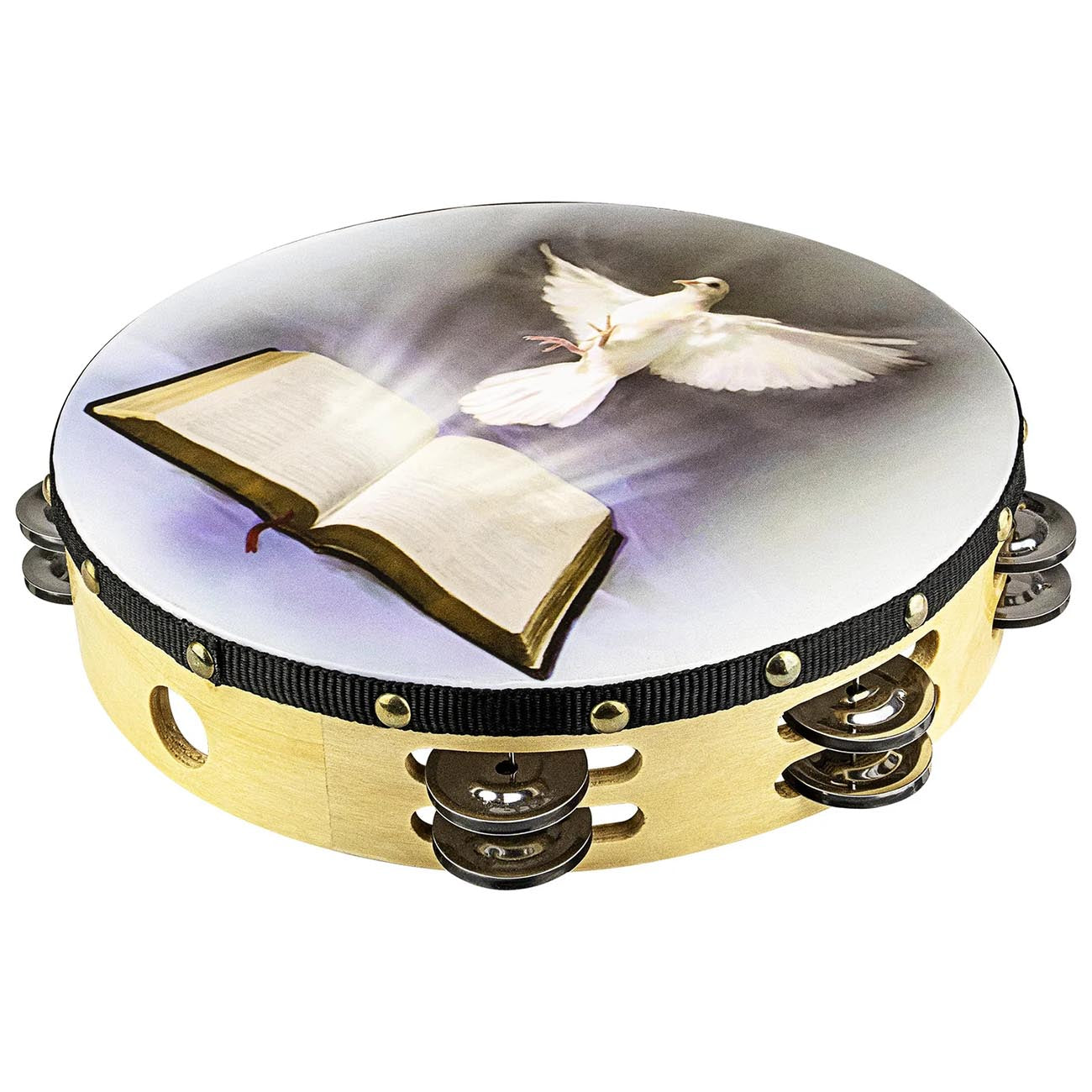 Zebra Sound 10" Dove and Bible Tambourine