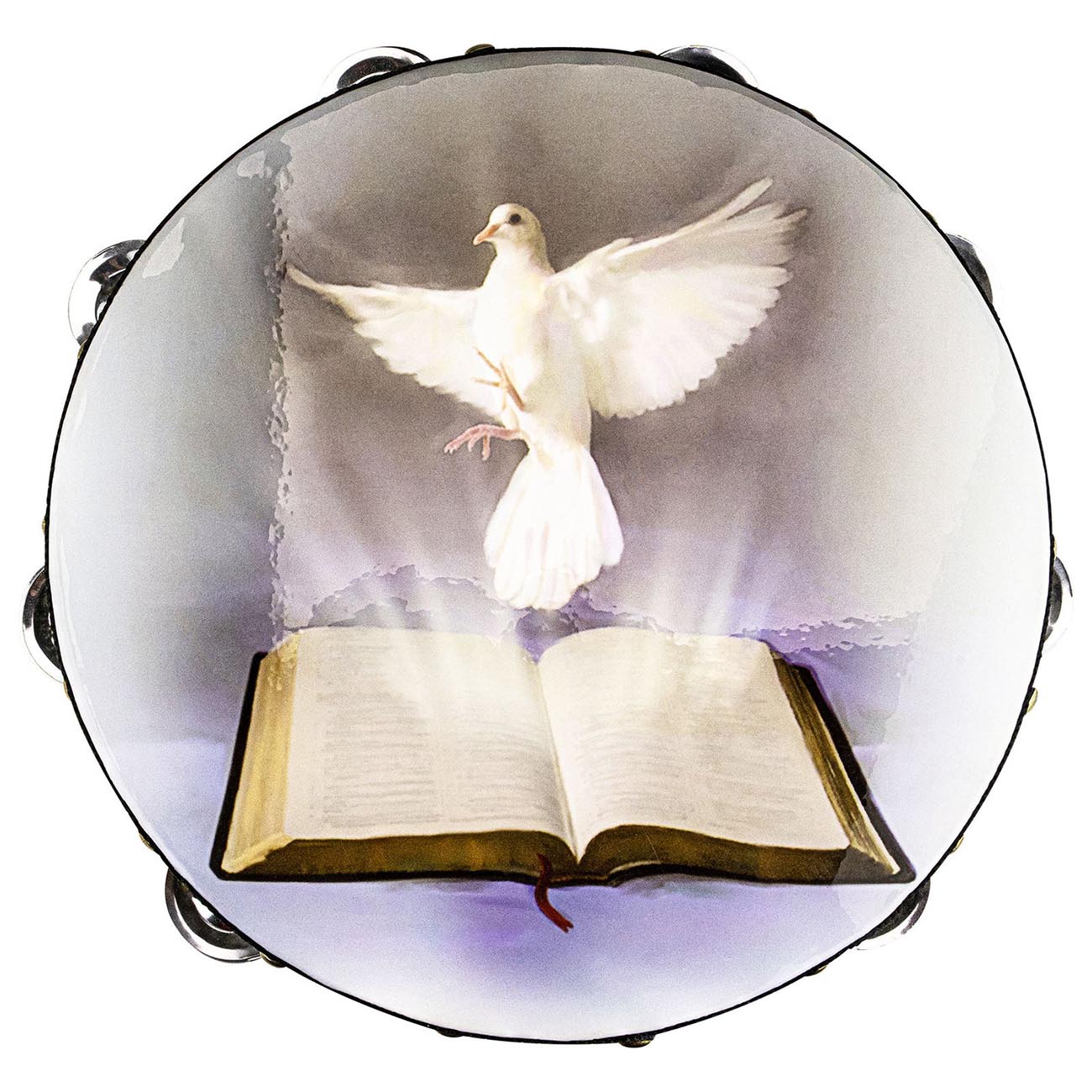 Zebra Sound 10" Dove and Bible Tambourine