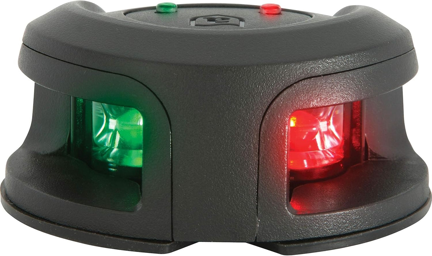 Attwood LightArmor Deck Mount LED Navigation Light 2NM Black Composite Bi-Color