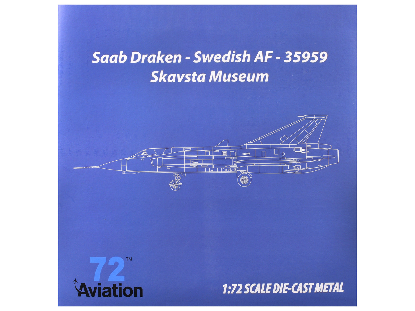 Saab S35 Draken Fighter Aircraft "59 F 11 Wing Skavsta Museum" (1979) Swedish Air Force 1/72 Diecast Model Airplane by Aviation 72
