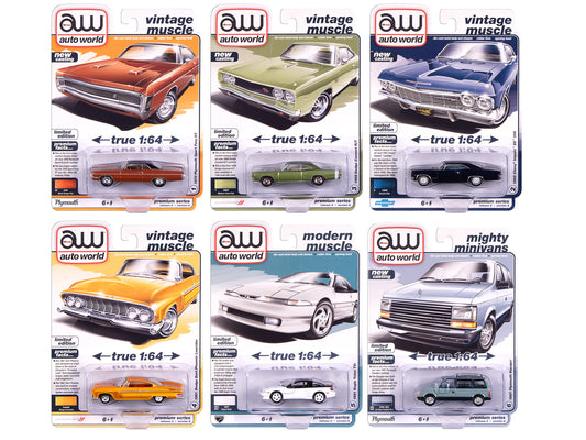 Auto World Premium 2025 Release 2 Set A of 6 pieces 1/64 T&y Diecast Model Cars by Auto World