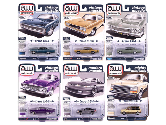 Auto World Premium 2025 Release 2 Set B of 6 pieces 1/64 T&y Diecast Model Cars by Auto World