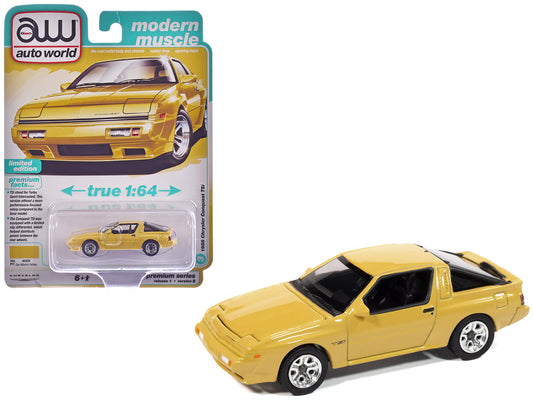 1988 Chrysler Conquest TSi San Marino Yellow "Modern Muscle" Series 1/64 T&y Diecast Model Car by Auto World