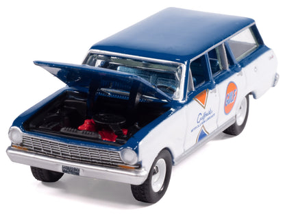 1963 Chevrolet II Nova 400 Wagon Gulf & White Blue Interior 2025 1/64 Diecast