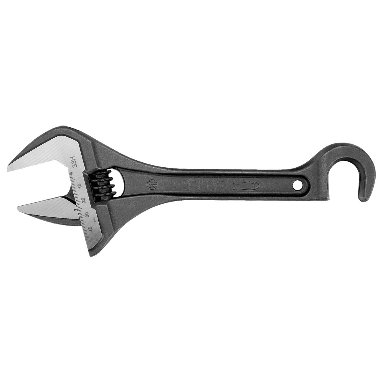 Bahco 10" Wide Jaw Adjustable W TS rench with Valve-Persuader Hook