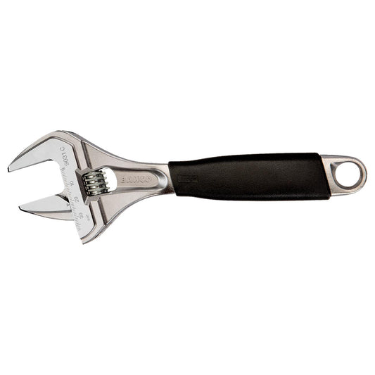 Bahco 8" ERGO™ Central Nut Wide Opening Jaw Adjustable Wrenches with Rubber Handle