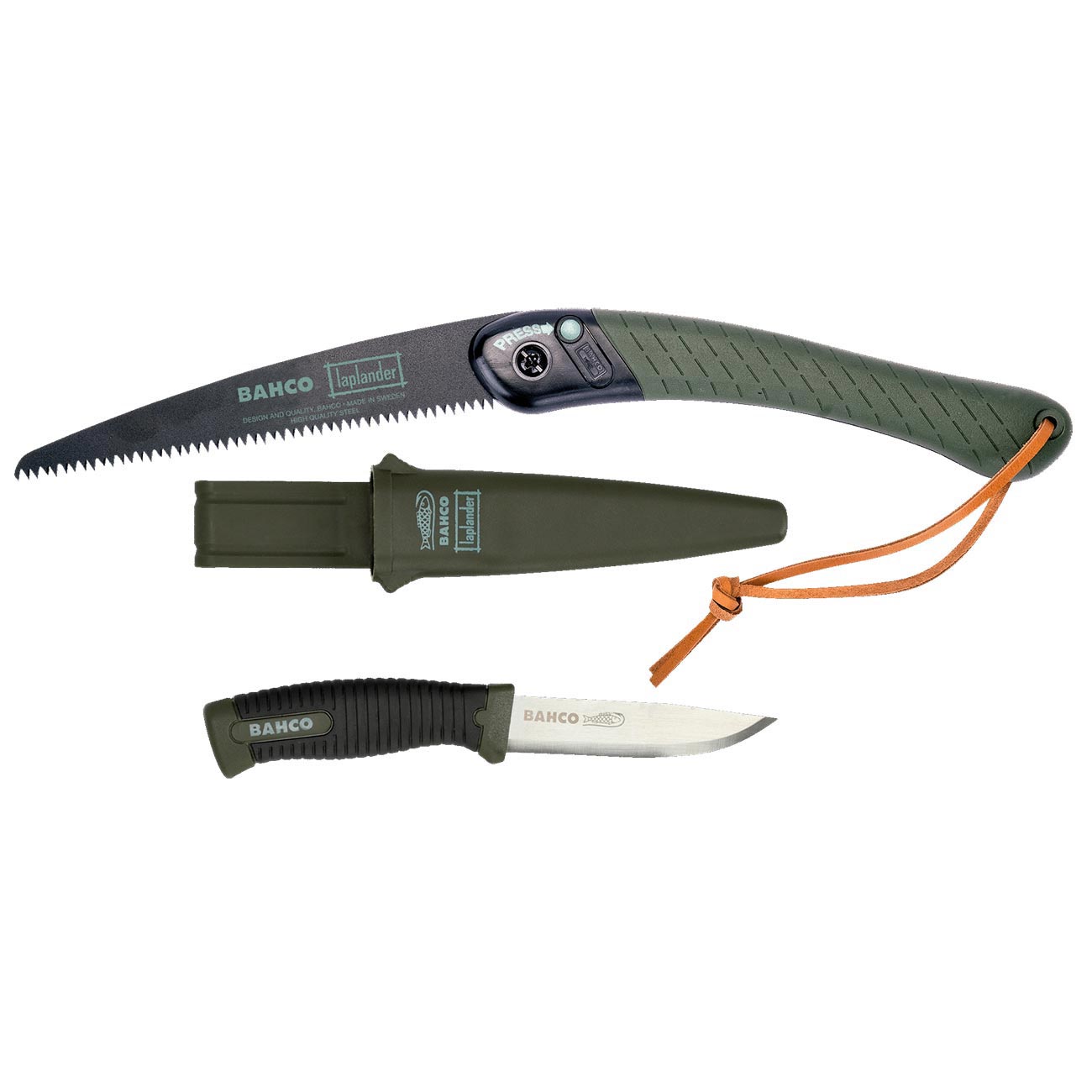 Bahco Foldable Saw and Knife Laplander Set with Dual-Component Handle  (2-Piece)