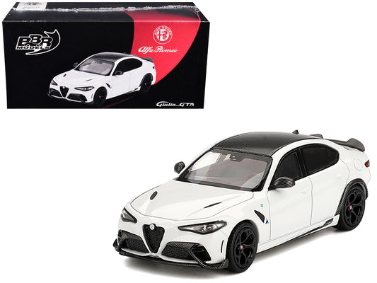 Alfa Romeo Giulia GTA White with Carbon Top 1/64 T&y Diecast Model Car by BBR
