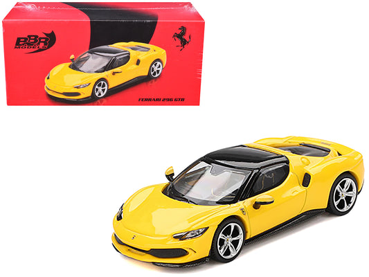 Ferrari 296 GTB Giallo Modena Yellow with Black Top 1/64 T&y Diecast Model Car by BBR