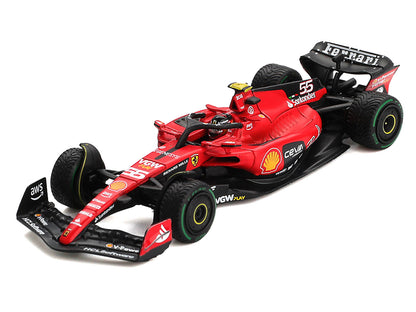 Ferrari SF-23 #55 Carlos Sainz Formula One F1 "Monaco GP" (2023) 1/64 T&y Diecast Model Car by BBR Models
