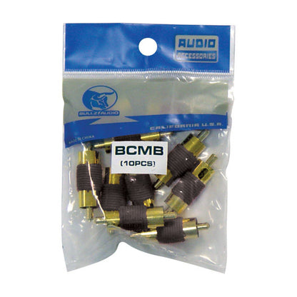 Bullz Audio Male to Male RCA Couplers Black (10-Pieces)