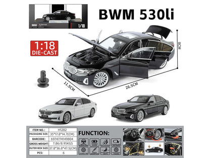 BMW 5 Series LCI White Metallic with Moonroof 1/18 T&y Diecast Model Car by Heimanba