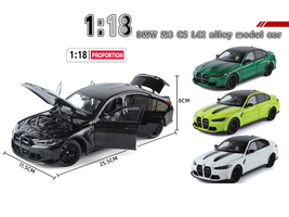 BMW M3 CS LCI Black Metallic with Matt Black Top 1/18 T&y Diecast Model Car by Heimanba