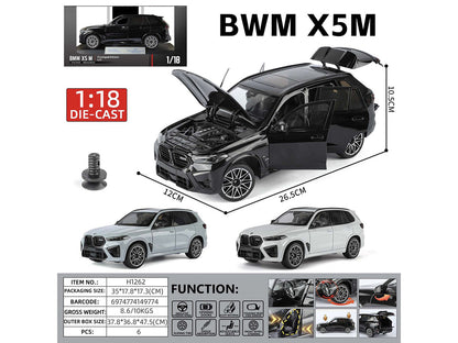 BMW X5 M Competition LCI Gray with Moonroof 1/18 T&y Diecast Model Car by Heimanba