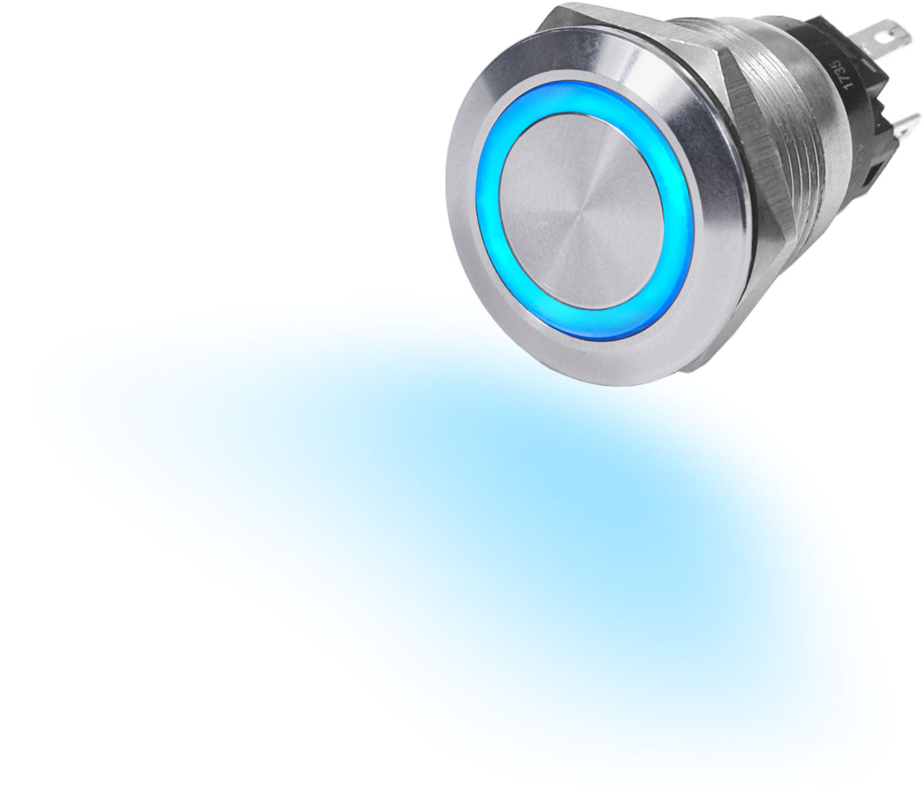 Blue Sea 4161 10A Push Button Wtron LED Ring Switch Off-(On) Blue Momentary On