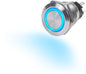 Blue Sea 4161 10A Push Button Wtron LED Ring Switch Off-(On) Blue Momentary On