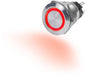 Blue Sea 4163 10A Push Button Wtron LED Ring Switch Off-(On) Red Momentary On