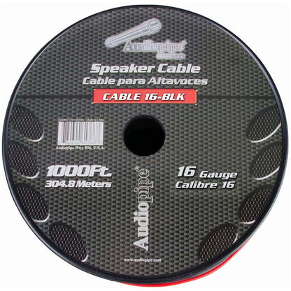 Audiopipe Speaker Wire 16-Gauge 1000 Foot Spool - Black/Red