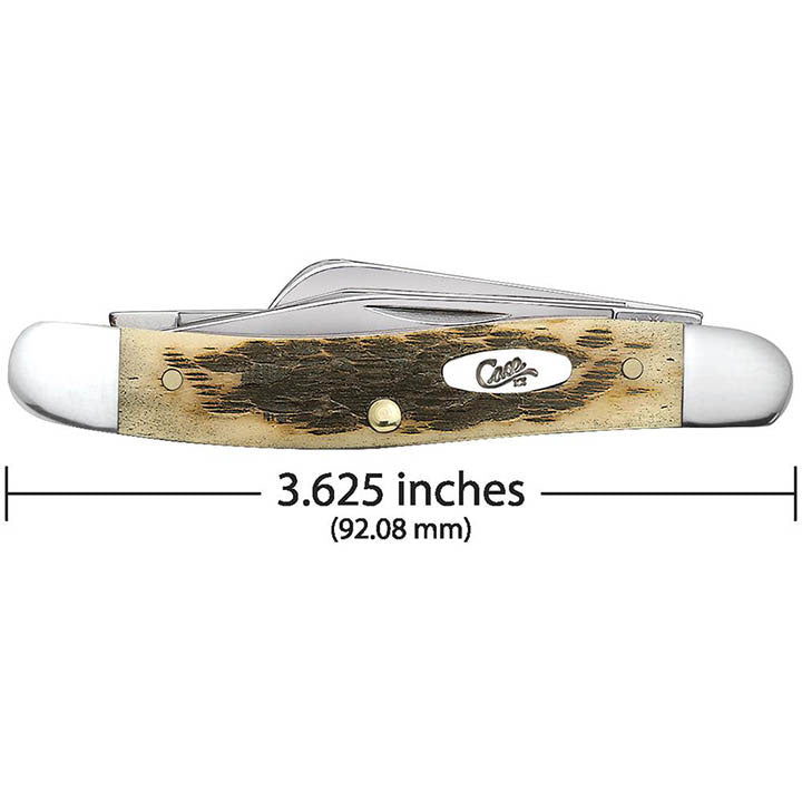 Case Knives Amber Bone Peach Seed Jig Medium Stockman Folding Pocket Knife