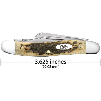 Case Knives Amber Bone Peach Seed Jig Medium Stockman Folding Pocket Knife