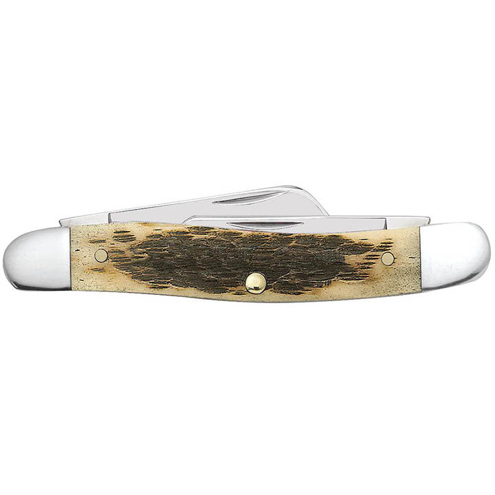 Case Knives Amber Bone Peach Seed Jig Medium Stockman Folding Pocket Knife