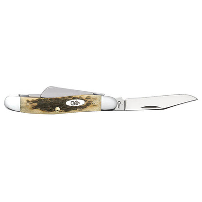 Case Knives Amber Bone Peach Seed Jig Medium Stockman Folding Pocket Knife