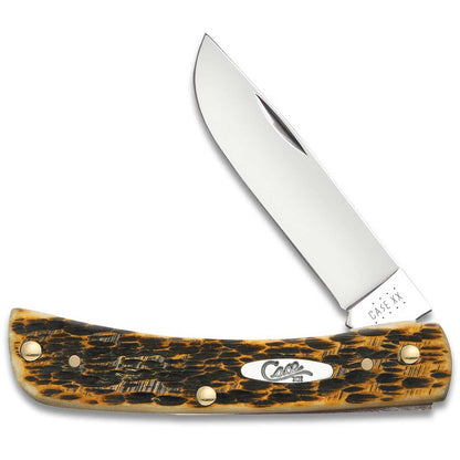 Case Knives Amber Bone Peach Seed Jig Sod Buster Jr