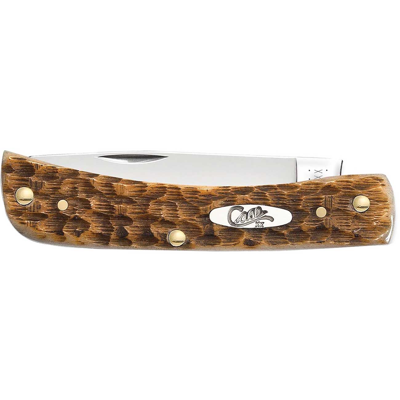 Case Knives Amber Bone Peach Seed Jig Sod Buster Jr