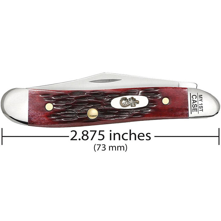 Case Knives "My First Case" Peach Seed Jig Old Red Bone Peanut Folding Pocket Knife