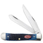 Case Knives Navy Blue Bone Rogers Jig Trapper Folding Pocket Knife