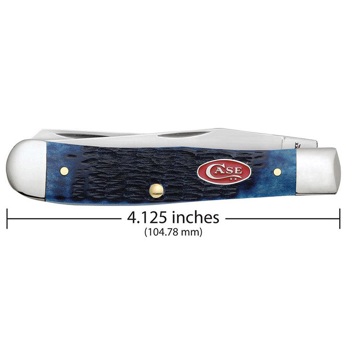 Case Knives Navy Blue Bone Rogers Jig Trapper Folding Pocket Knife
