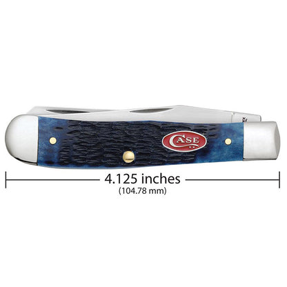 Case Knives Navy Blue Bone Rogers Jig Trapper Folding Pocket Knife