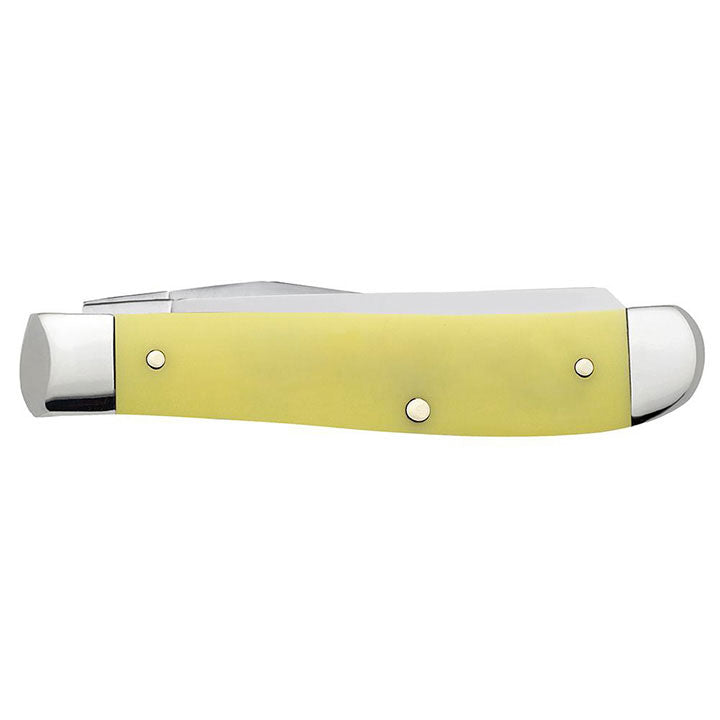 Case Knives Religious Sayings Embellished Yellow Synthetic Mini Trapper Folding Pocket Knife