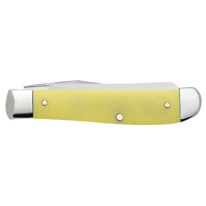 Case Knives Religious Sayings Embellished Yellow Synthetic Mini Trapper Folding Pocket Knife